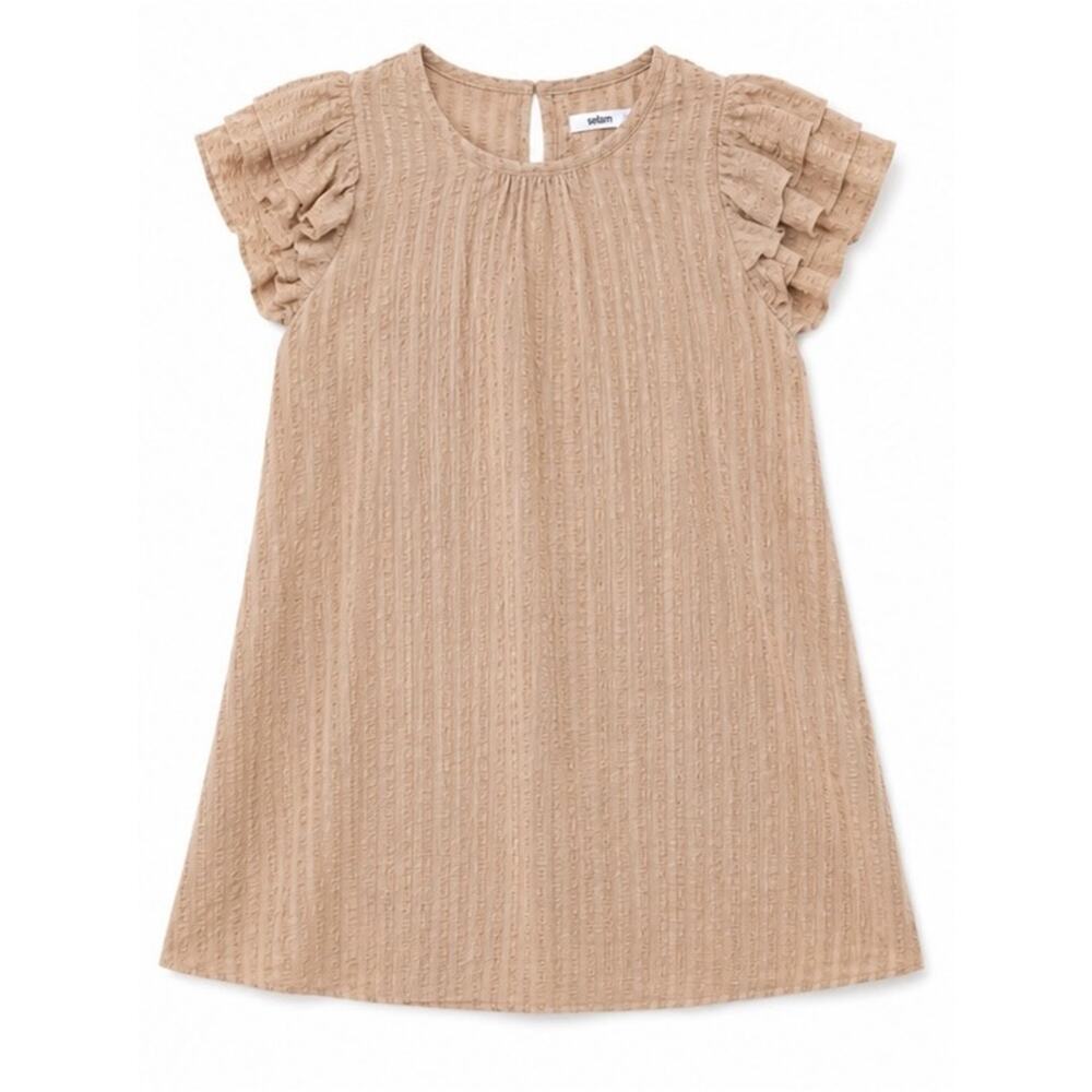 Glam Textured Ruffle Sleeve Blouse Small - Picture 2 of 5